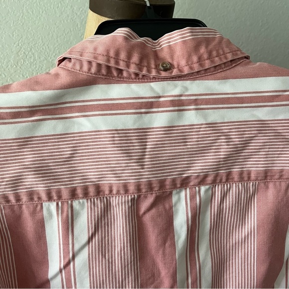 NIKE x SUPREME sz M Long Sleeve Button Down Shirt Red White Striped - Picture 9 of 9